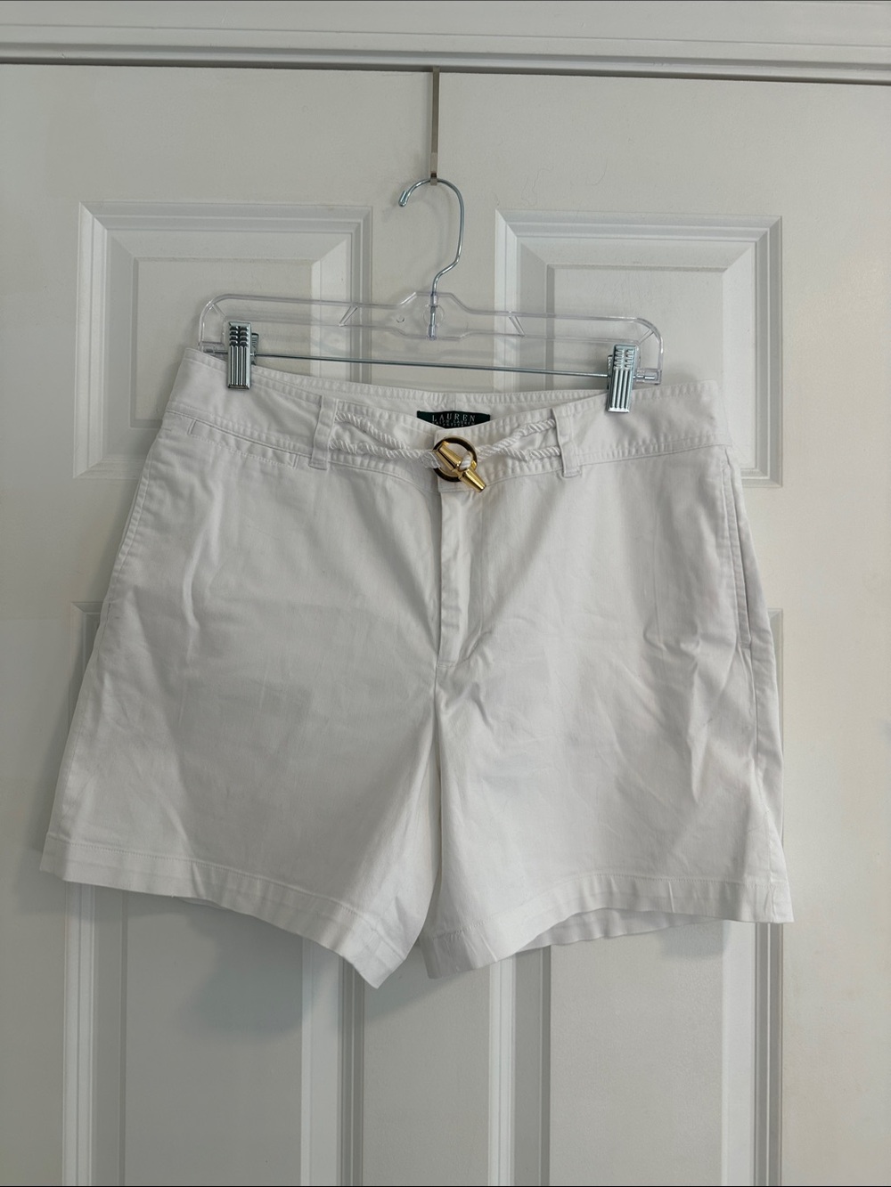 EUC Lauren Ralph Lauren Nautical Cotton White Shorts size 12 Petite - Picture 2 of 11